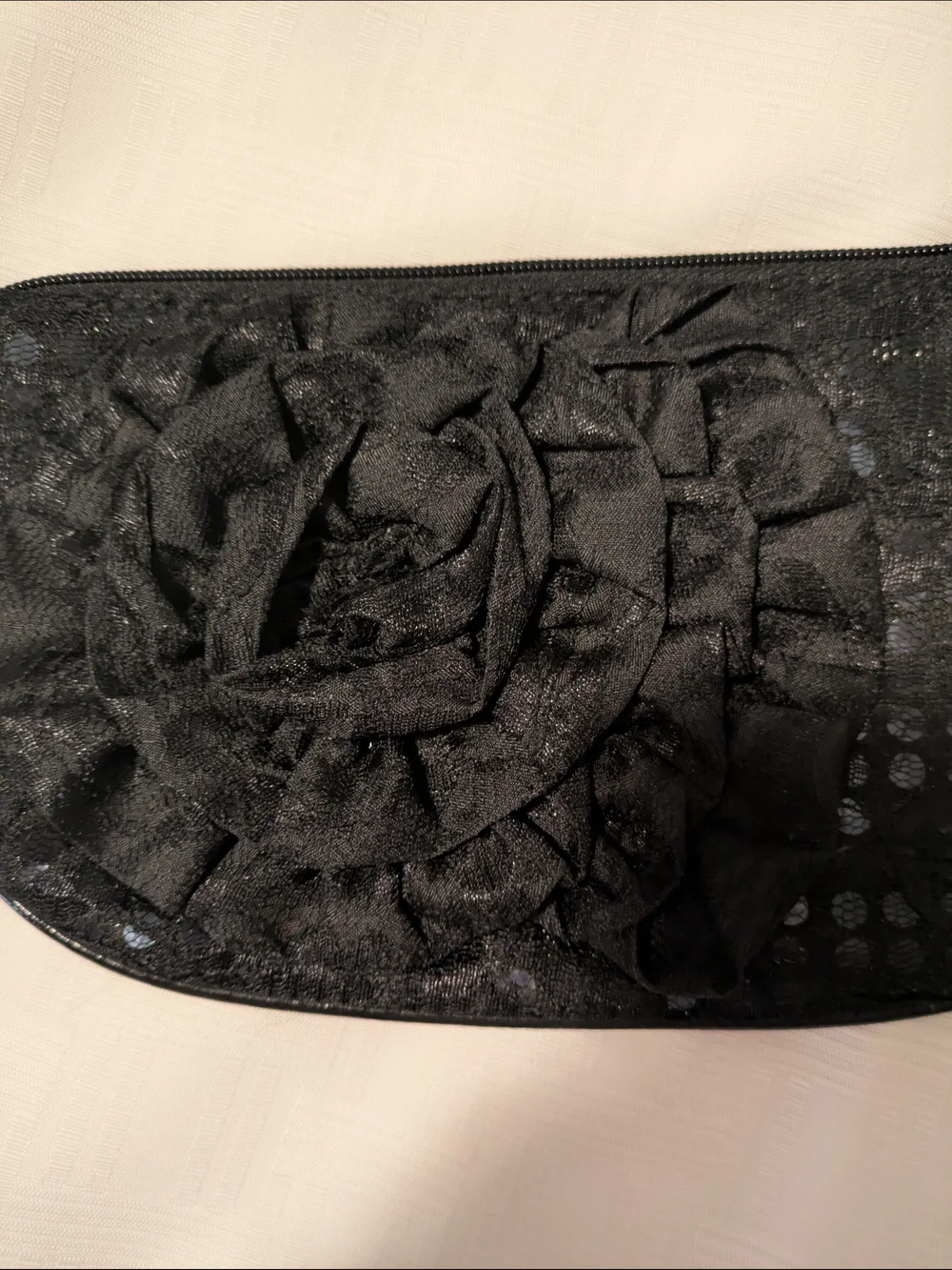 Black Floral Sequin Evening Clutch- Chateau